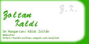 zoltan kaldi business card